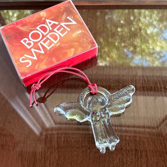 Vintage Boda Sweden Glass Angel Ornament in Original Box - Picture 2 of 12